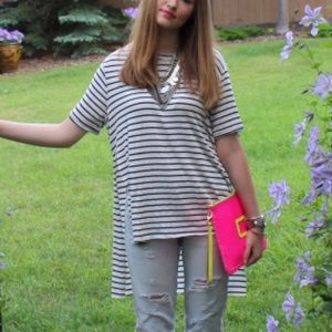 Black and white striped t-shirt
